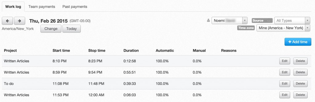 Timesheets