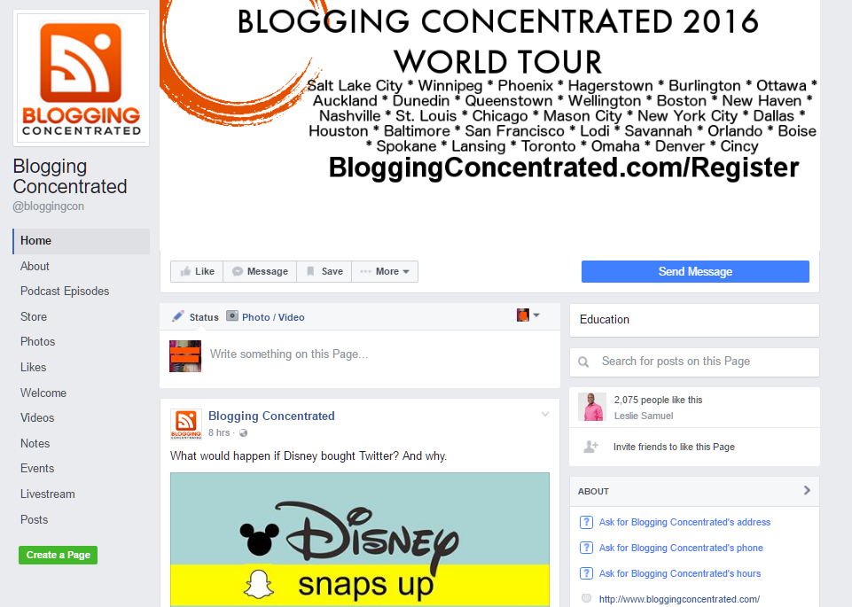 Blogging Concentrated on Facebook