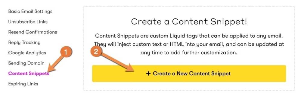 Drip - Create Content Snippet